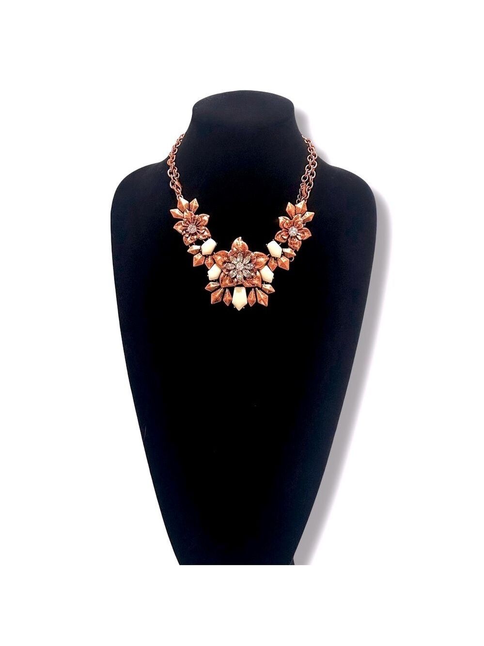 PREMIER DESIGNS Ivory Stone & Rosegold Flowers Convertible 3-n-1 Necklace NWT - Picture 3 of 9